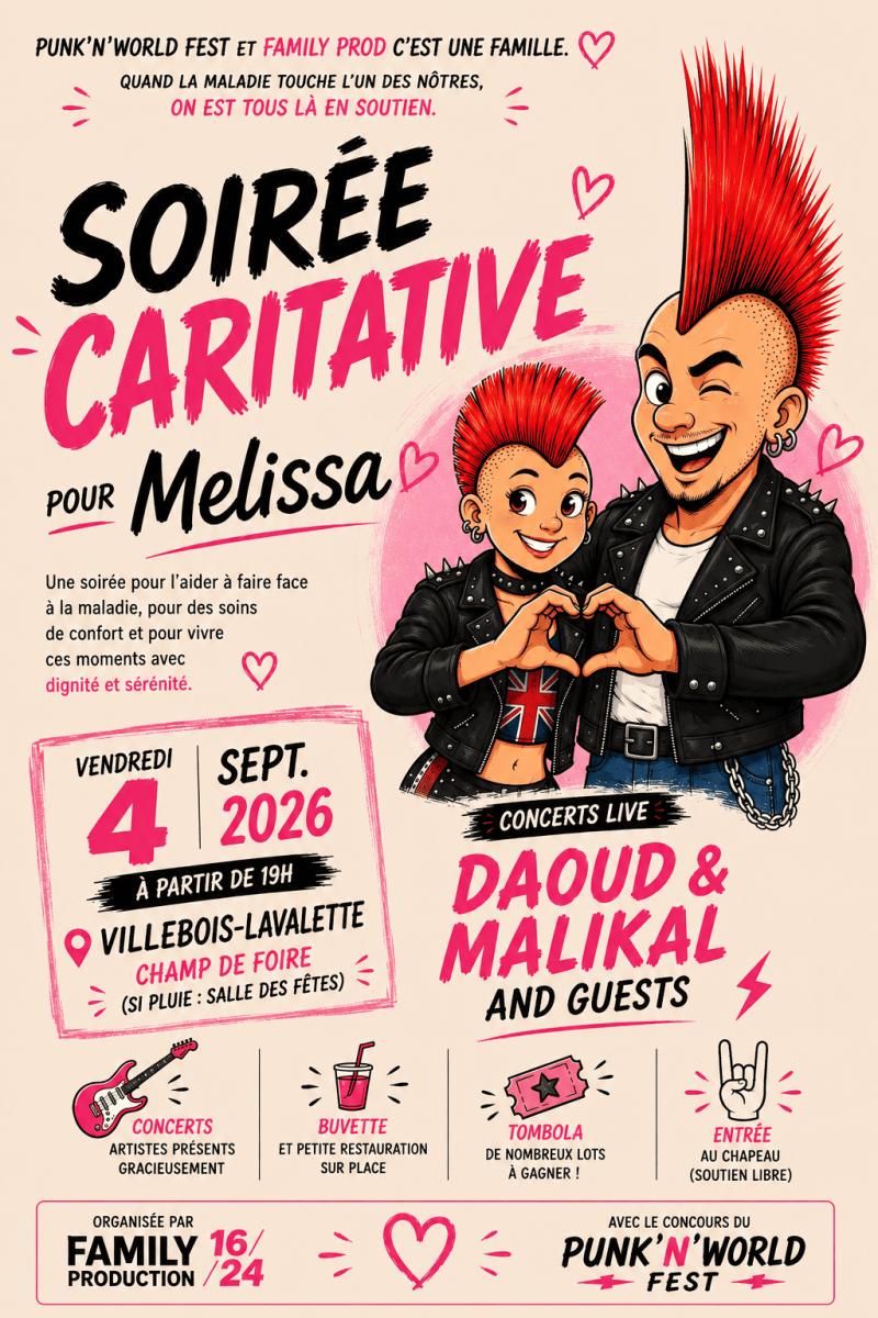 Concert caritatif pour Mélissa
