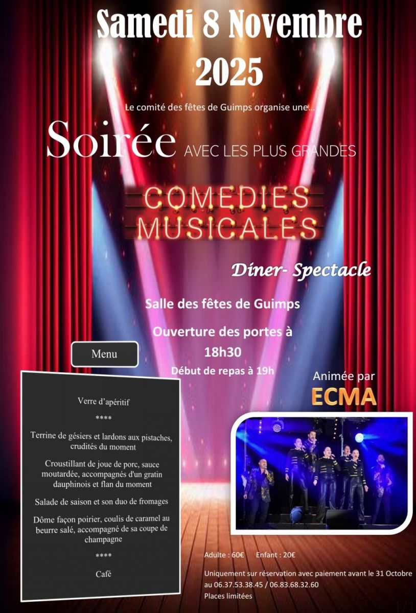 Dîner spectacle avec les plus grandes comédies ...